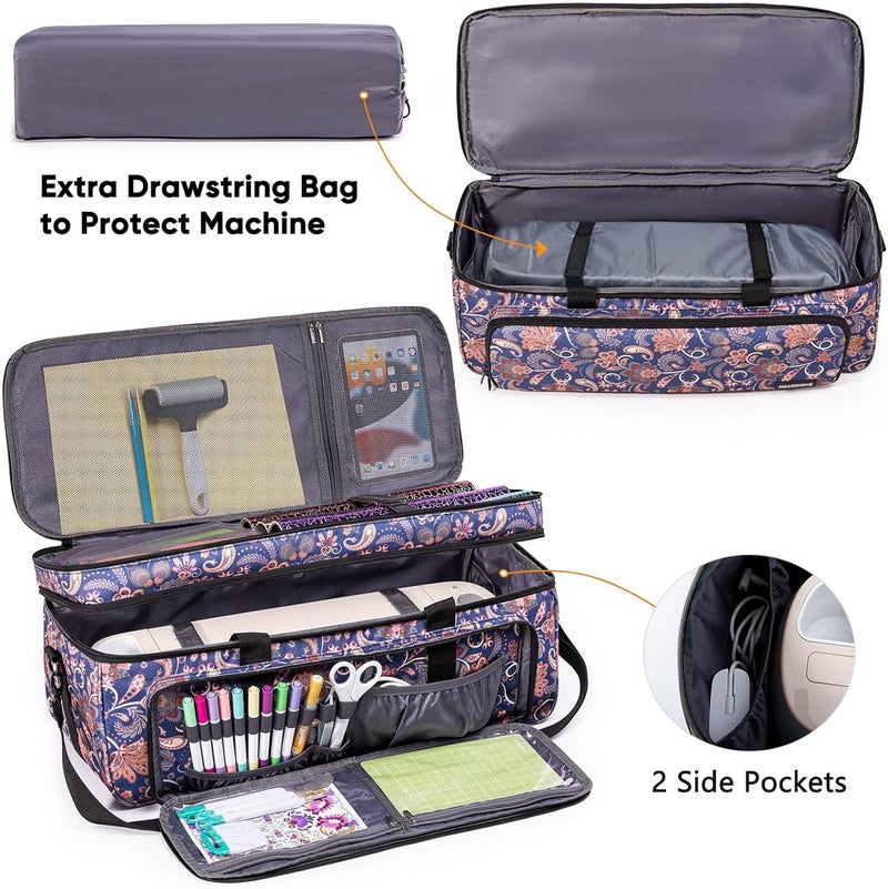 IMAGINING Carrying Case for Cricut Maker 3, Maker 4, Double-Layer Machine Bag with Cover for Cricut Explore 4, Explore 3, Explore Air 2, Storage Organizer for Cricut Accessories and Tools - Image 5